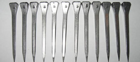 Horseshoe Nails, steel or aluminum finish
