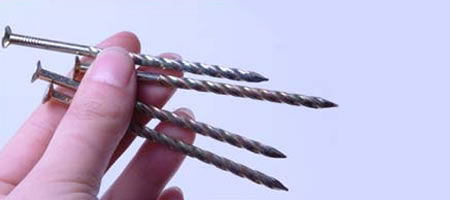 Screwed nails, twisted shank gi wire nails