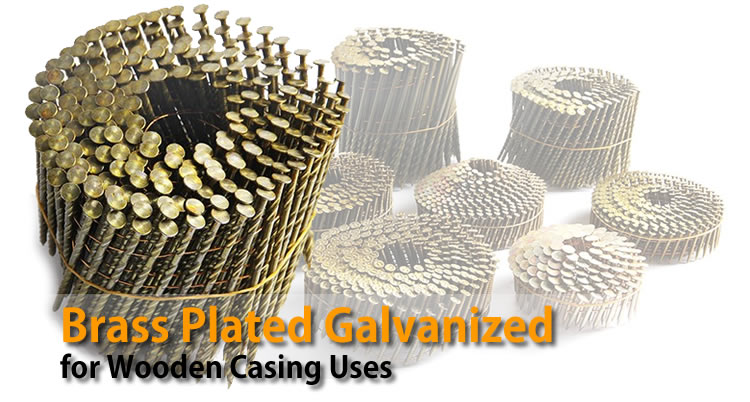 11/4" Steel Nails, Brass Plated Galvanized for Wooden Casing Uses